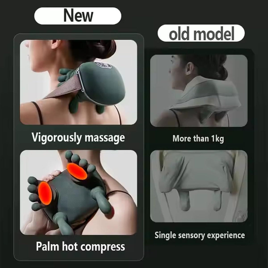 Smart Neck & Shoulder Massager – Deep Tissue Pain Relief with Cozy Hand Design
