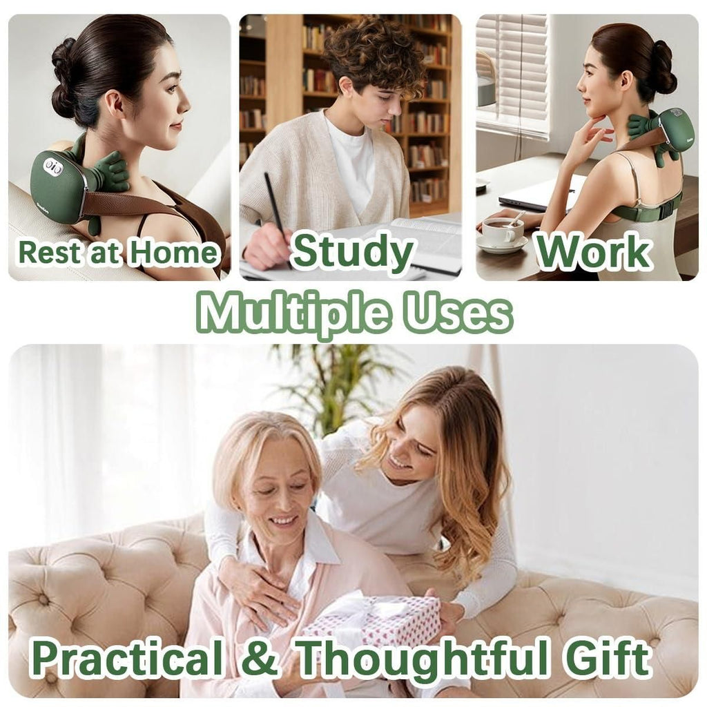 Smart Neck & Shoulder Massager – Deep Tissue Pain Relief with Cozy Hand Design