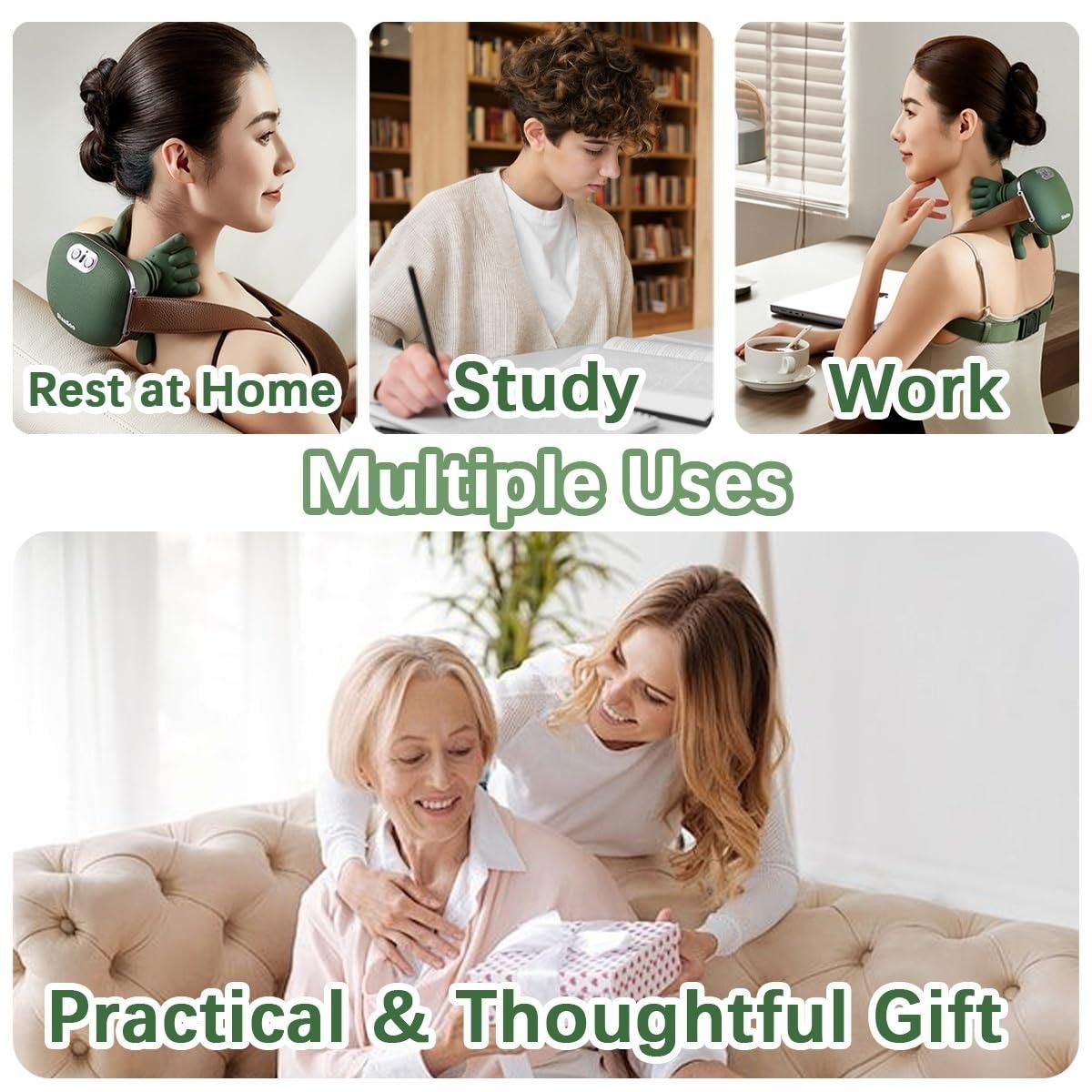 Smart Neck & Shoulder Massager – Deep Tissue Pain Relief with Cozy Hand Design