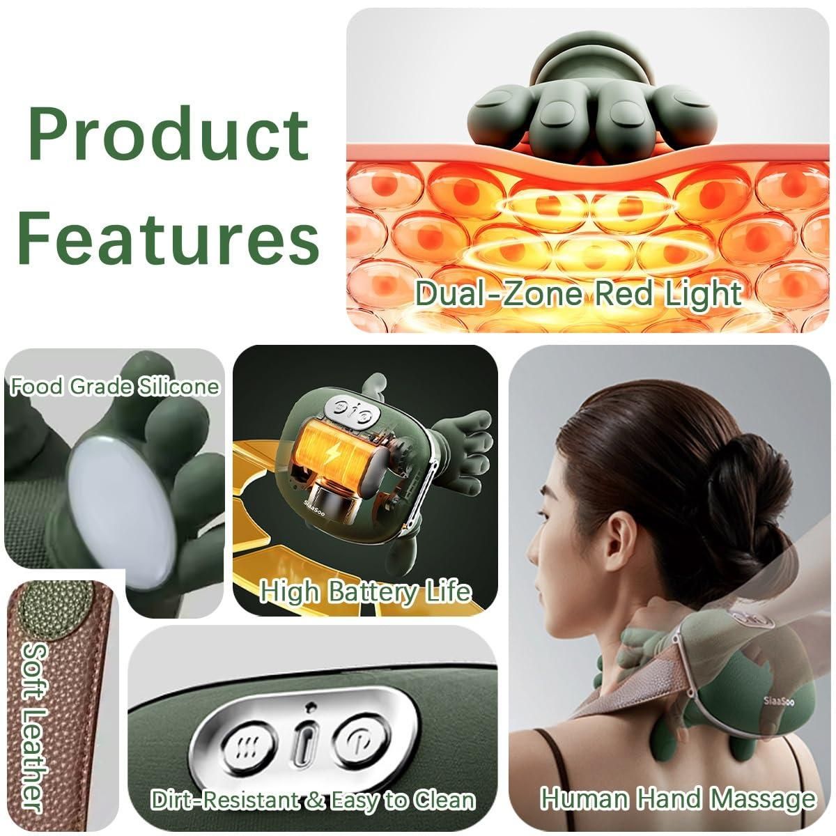 Smart Neck & Shoulder Massager – Deep Tissue Pain Relief with Cozy Hand Design