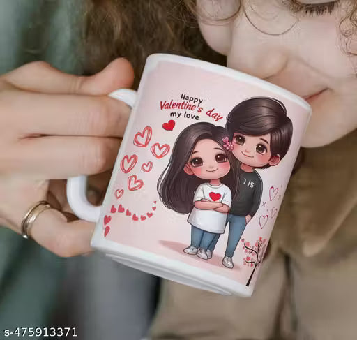 "Happy Valentine’s Day My Love" Premium Ceramic Mug – Cute Couple Edition