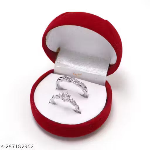 Forever Bond Silver-Plated Adjustable Couple Rings – Set of 2